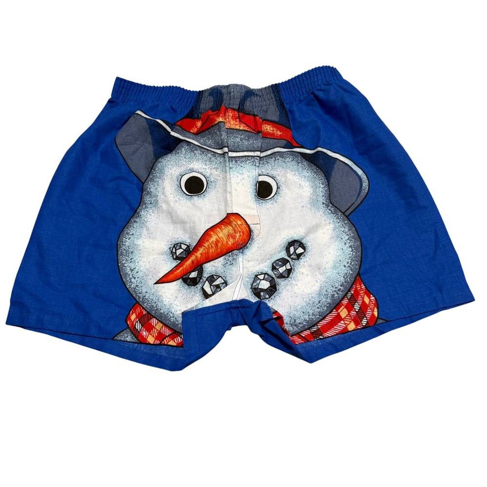 Joe Boxer Mens Blue Snowman Just Say Snow Vintage Novelty Boxer Shorts Small